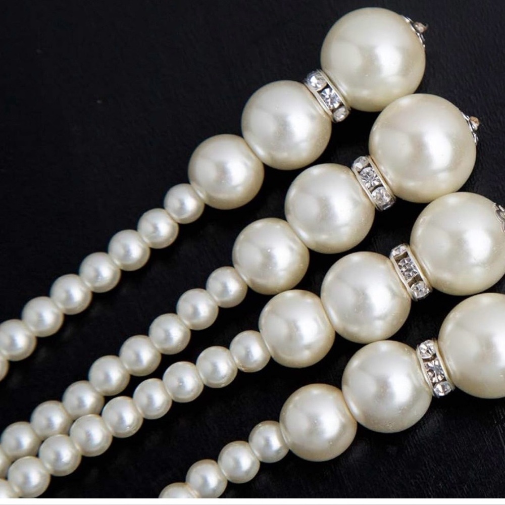Long Faux Pearl Statement/Fashion Necklace - Picture 5 of 6